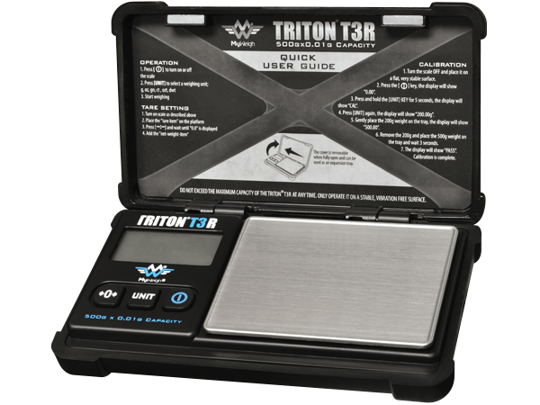 Rechargeable Scale 500g x 0.01g Capacity Triton T3R by MyWeigh