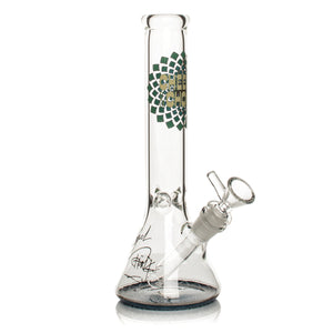 Cheech & Chong Glass 10" 7mm Thick Fibonacci Beaker Base Water Pipe