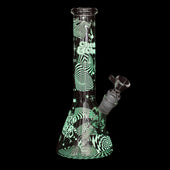 Cheech & Chong Glass 10" Optical Illusion Glow-in-the-Dark Water Pipe