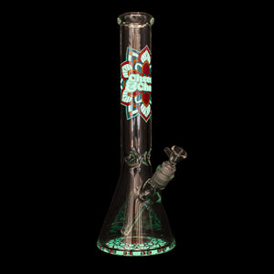 Cheech & Chong Glass 15" Mandala Glow-in-the-Dark Water Pipe