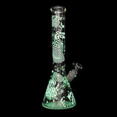 Cheech & Chong Glass 15" Optical Illusion Glow-in-the-Dark Water Pipe