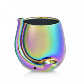 Iridescent Stemless Wine Glass Hand Pipe