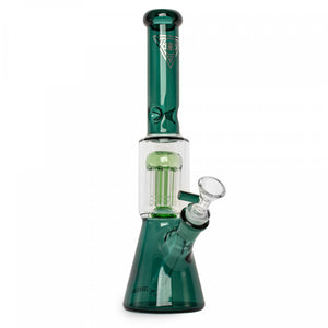 Red Eye Glass 11" Dual Chamber Beaker Tube teal