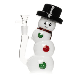 Red Eye Glass Snowman Bubbler