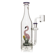 Red Eye Glass 9.5" Purple Slyme Flamingo Bottle Concentrate Rig