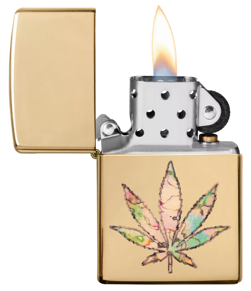 Zippo High Polish Brass, Leaf Fusion Design - BC Smoke Shop
